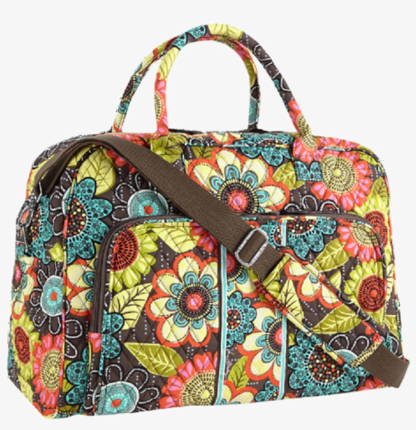 Vera Bradley's Fun And Whimsical Colors And Patterns - Vera Bradley Weekender Bag - Flower Shower, transparent png