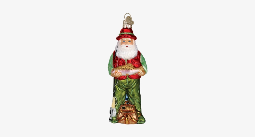 Fly Fishing Santa Ornament - Old World Christmas Fly Fishing Santa Ornament, transparent png