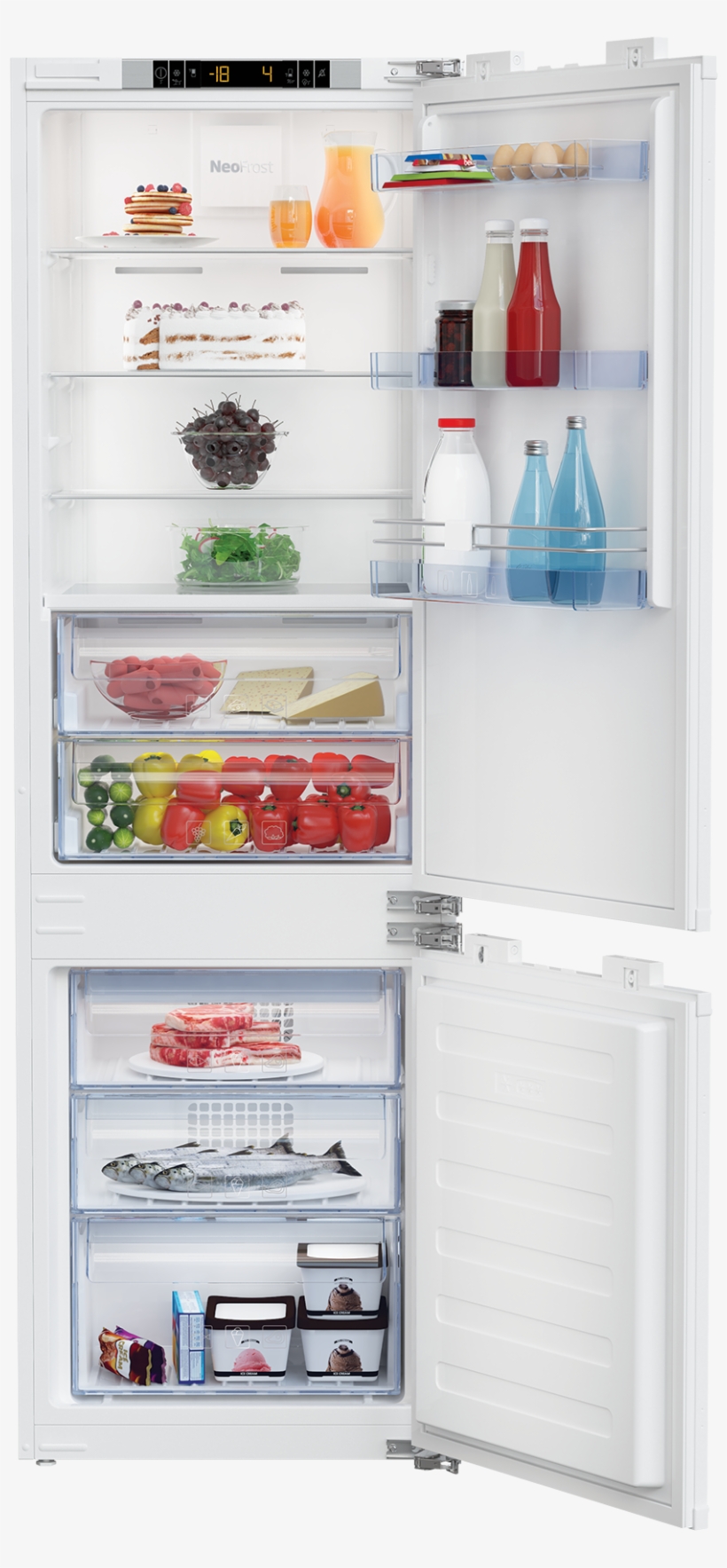 22" Built In Bottom Freezer Refrigerator - Beko Bcha275k2s Frigo Combiné Intégrable, transparent png