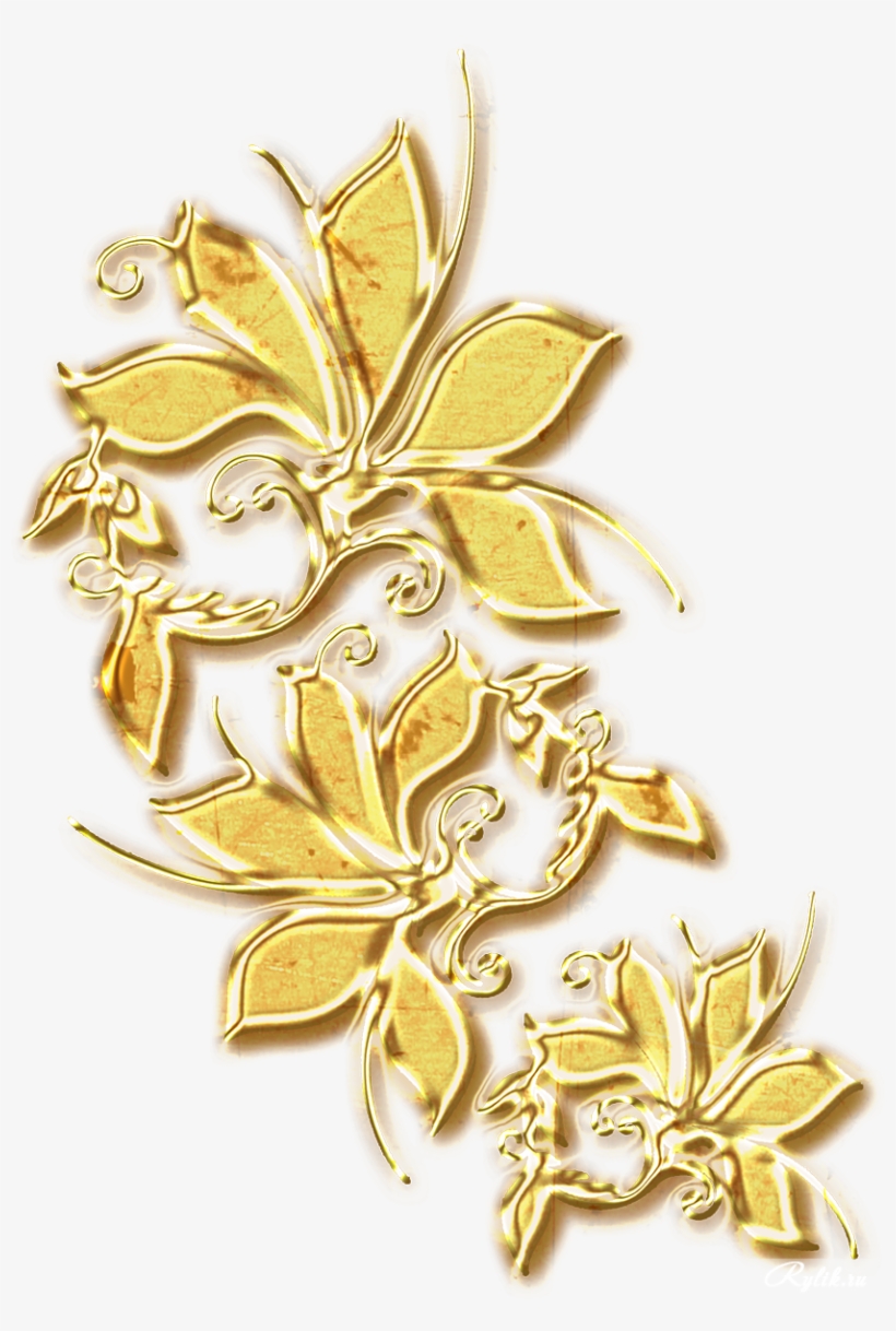 Золотые Орнаменты И Завитки Растровый Клипарт - Gold Ornaments Png, transparent png