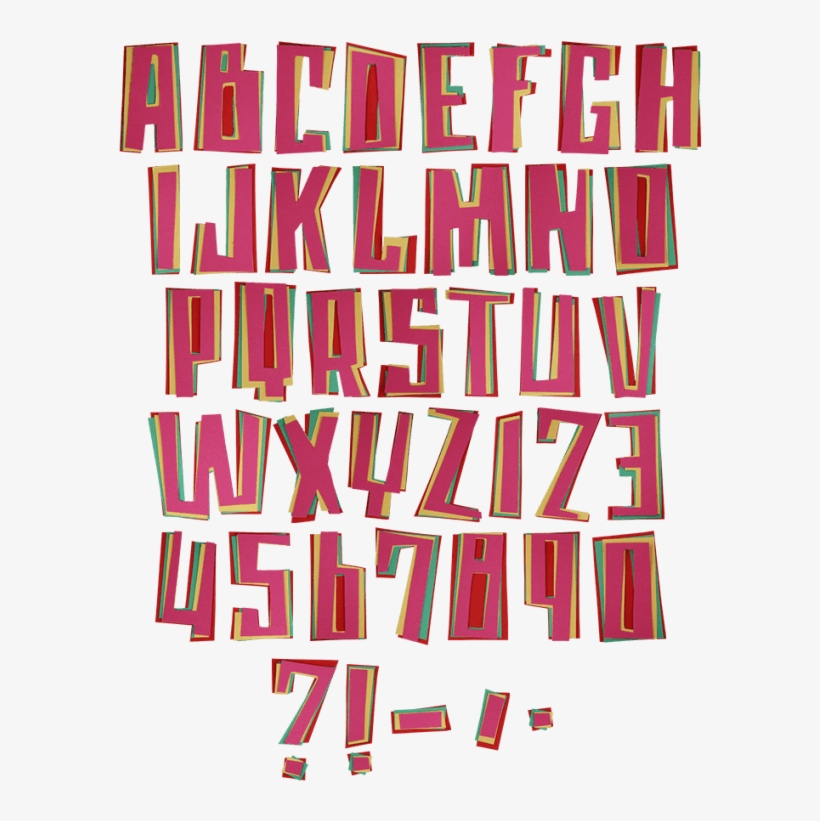 Color Paper Funny Font - Paper, transparent png