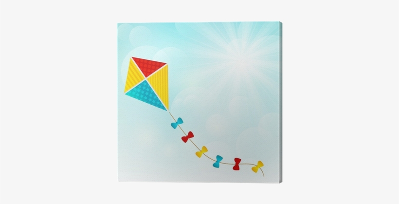 Color Paper Kite On Sunny Background Canvas Print • - Cometa De Papel, transparent png