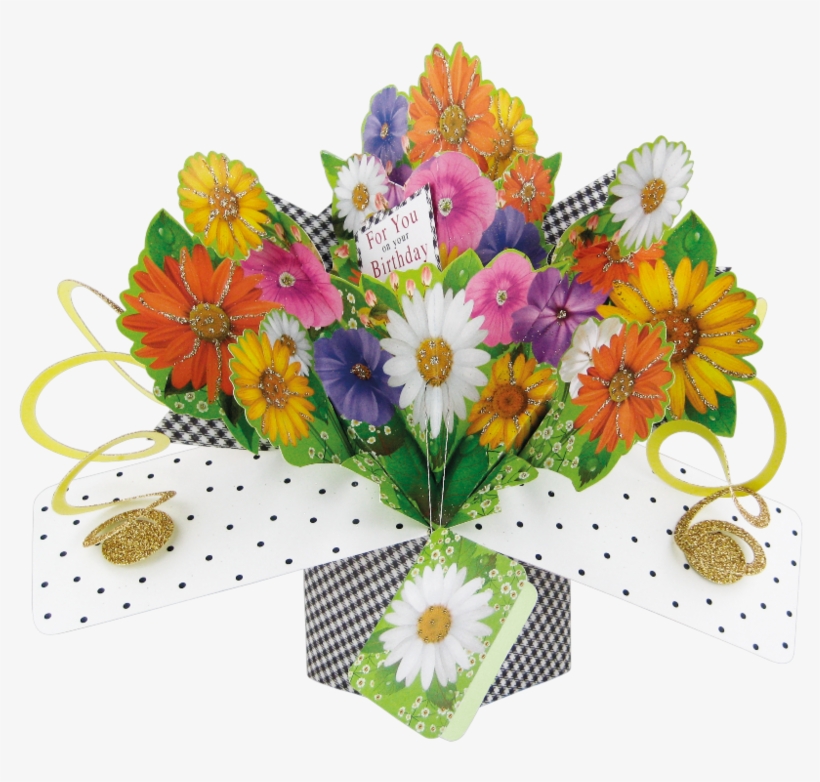 Birthday Flowers Pop-up Greeting Card - 3d Pop Up Birthday Card - Flowers For You, transparent png