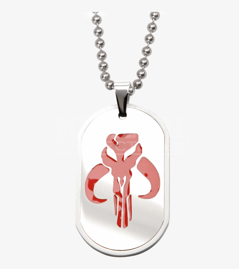 Mandalorian Dog Tag Pendant With Chain - Star Wars Necklace Dog Tag Mandalorian With Chain 22", transparent png