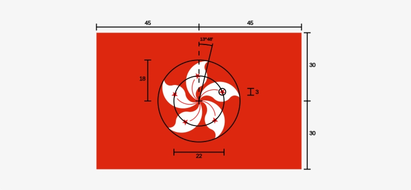 Construction Sheet For The Hong Kong Flag - Hong Kong Flag, transparent png