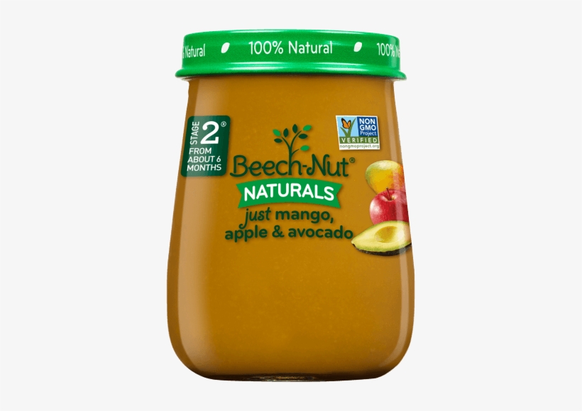 Naturals Just Mango, Apple & Avocado Jar - Beech-nut Naturals Stage 1 Purees - Bananas - 4.0 Oz, transparent png