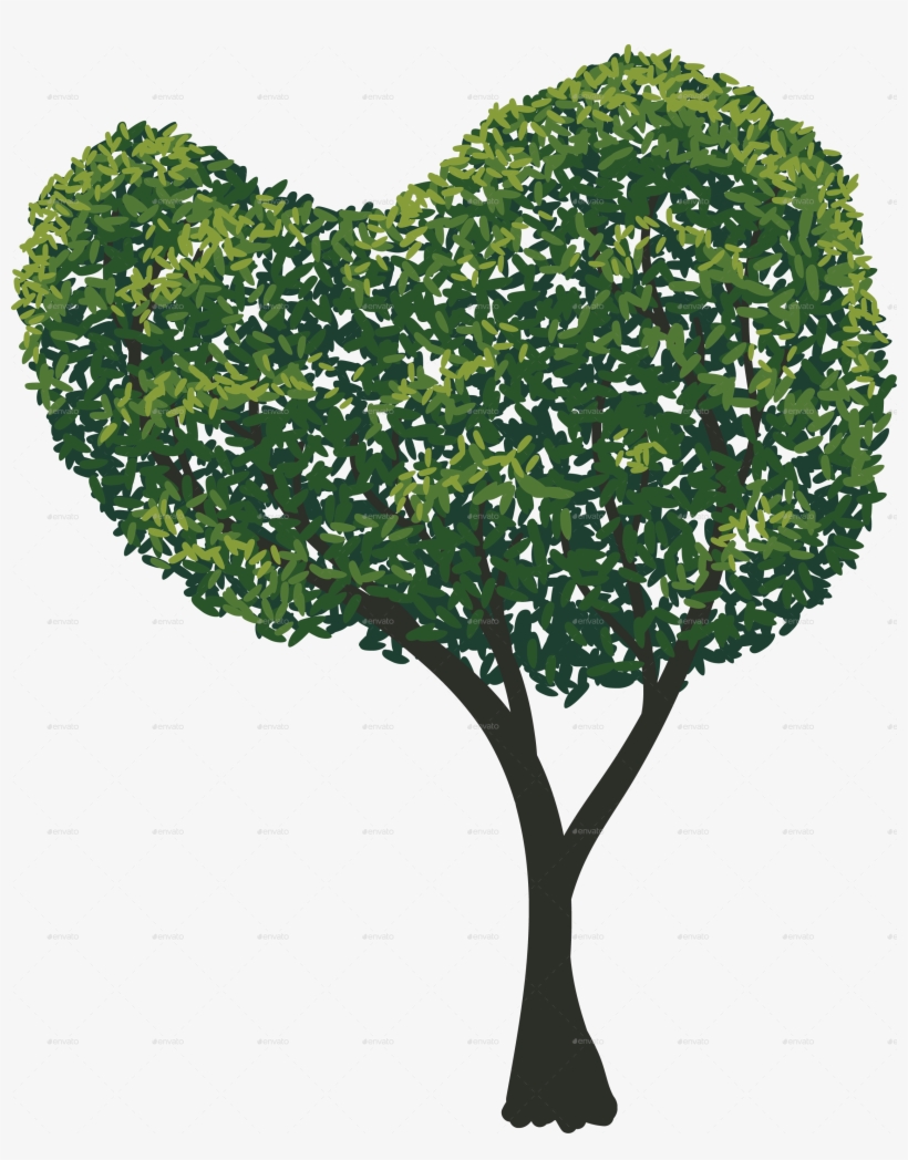 Tree 7 No Stroke - Heart, transparent png