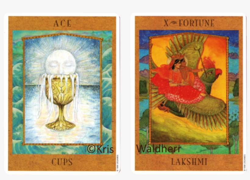 Ace Of Cups Fortune Lakshmi Goddess Tarot Kris Waldherr - Goddess Tarot Deck, transparent png