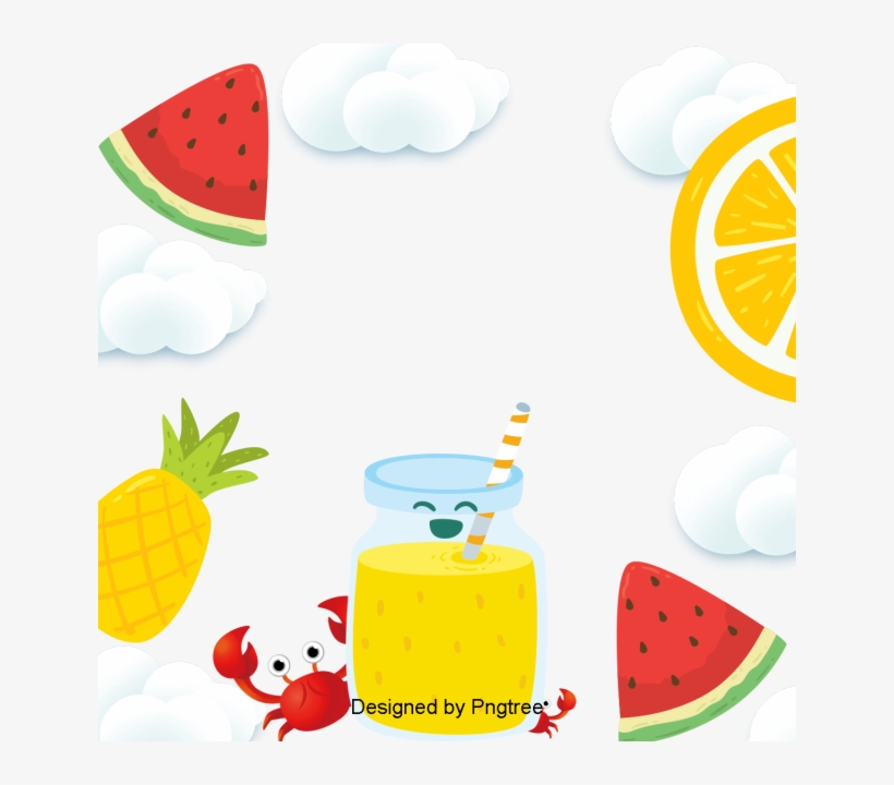 Beautiful Cool Cartoon Summer Drinks Holiday Background, - Summer, transparent png