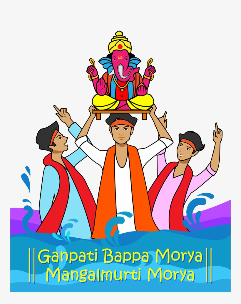 Wishing You Happiness As Big As Lord Ganesha's Appetite, - Ganapati Festival Clipart, transparent png