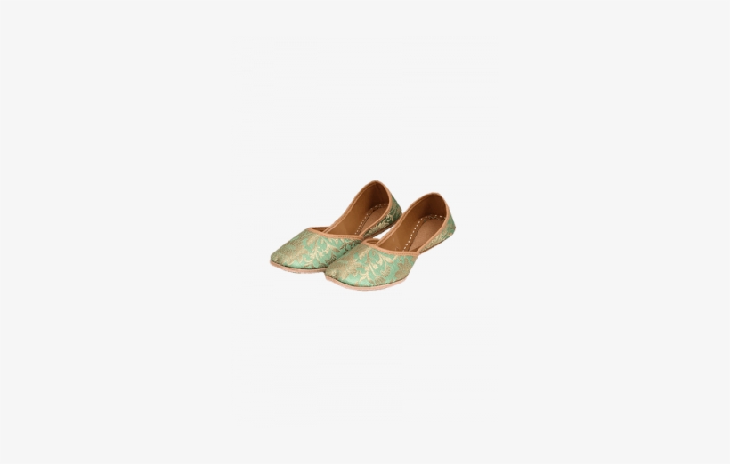 Mint Green Brocade Genuine Leather Punjabi Jutti - Jutti, transparent png