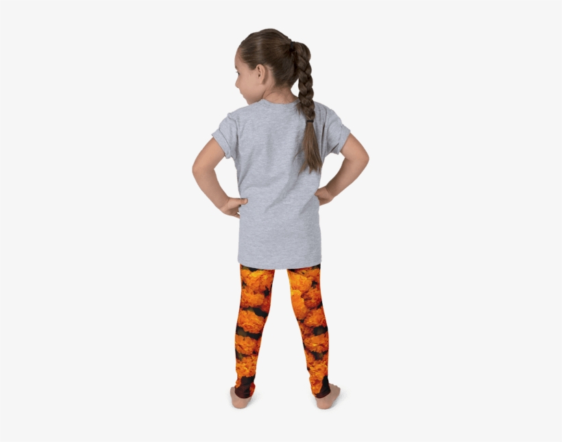 Marigold Kids Leggings Are A Beautiful Bright Floral - Cow Print Leggings Girls, transparent png