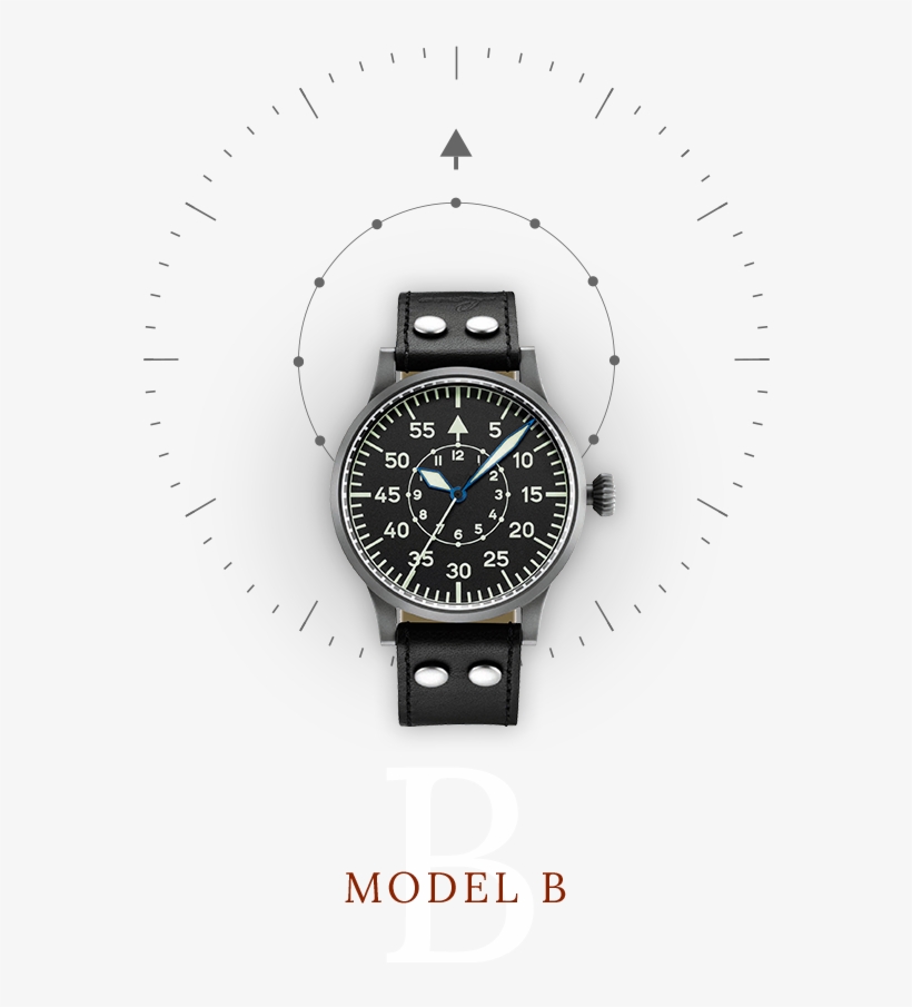 Model-b - Laco Replica 45 Pilot Original Manual Winding Watch,, transparent png