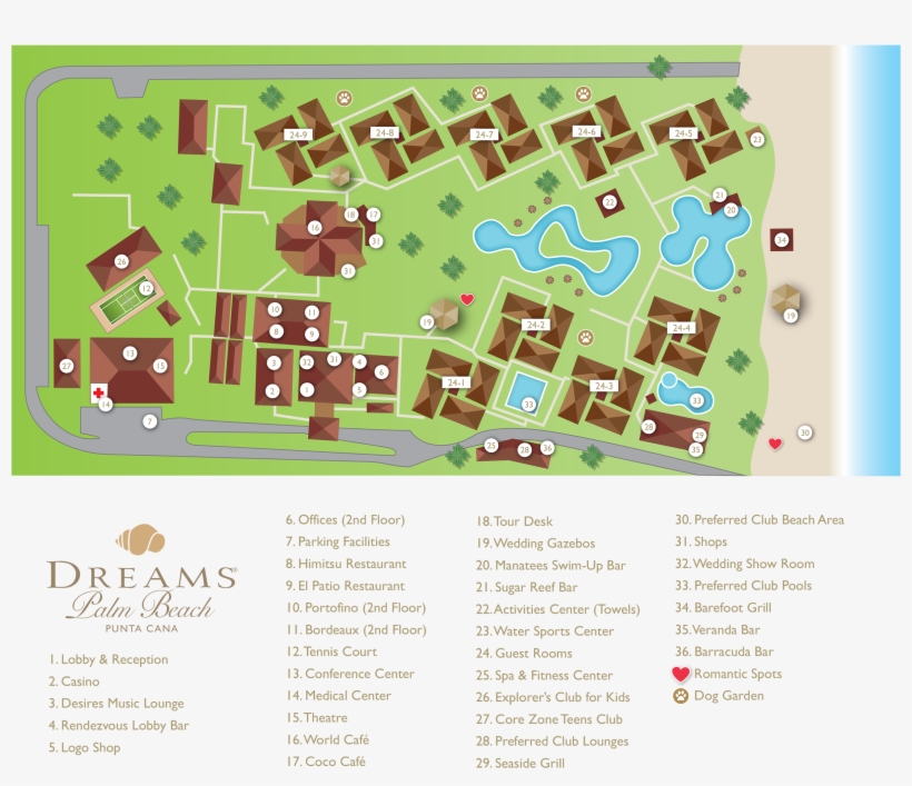 Drepb - Dreams Palm Beach Map, transparent png