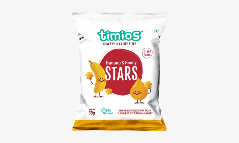 Kids & Pets - Timios Banana & Honey Stars 30g, transparent png