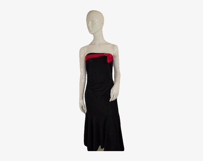 Zinc Strapless Black W/red Ribbon And Bow Designer - Mannequin, transparent png