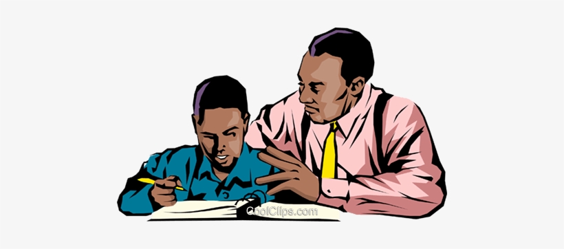 Black Teacher & Student Royalty Free Vector Clip Art - Teacher And Student Clipart Png, transparent png