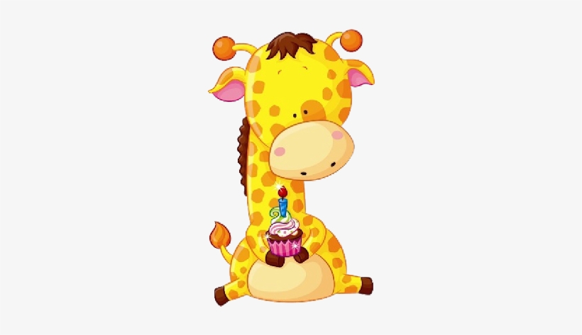 Giraffe Clipart Birthday - Cute Birthday Animals Cartoon, transparent png