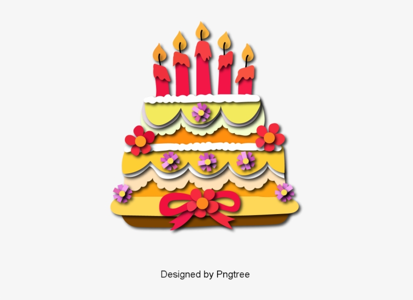 Cartoon Happy Birthday Cake Pattern Design, Simple, - Birthday Cake, transparent png