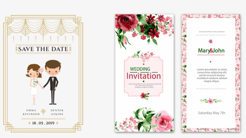 How Important A Save The Date And Invitation During - Rote Watercolor-rose U. Streifen Wedding | Danken Karte, transparent png