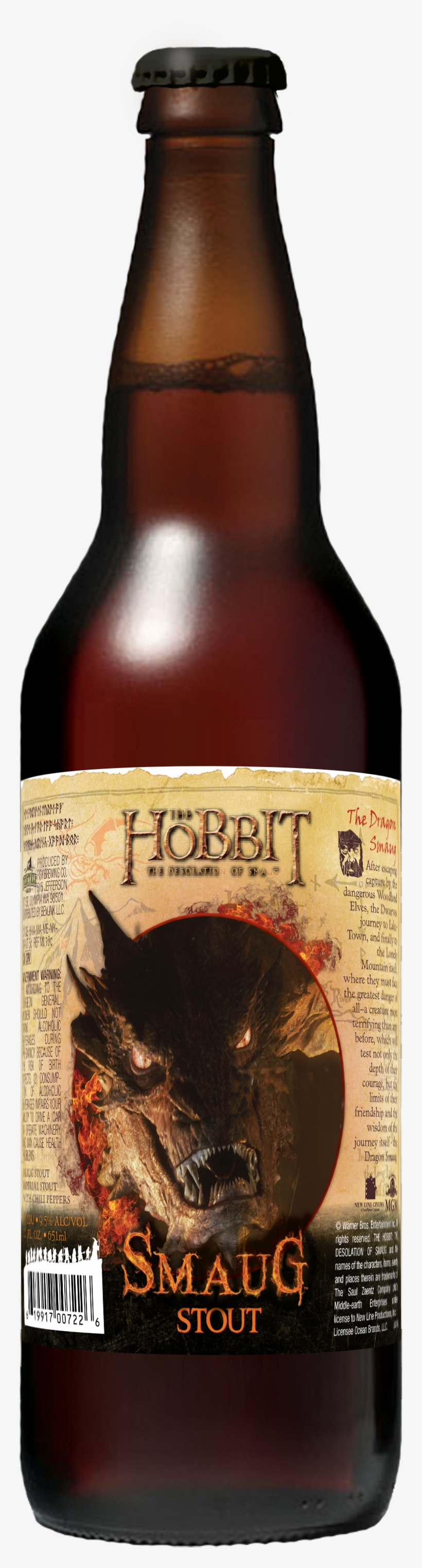 Fish Tale Ales - Hobbit Series Smaug Stout - 22 Fl Oz Bottle, transparent png