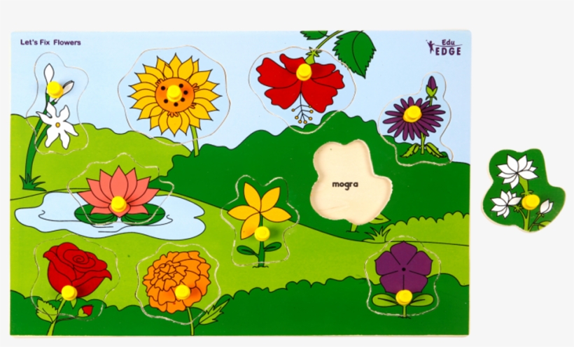 Click - Eduedge Let's Fix Flowers - 10 Knobbed, transparent png