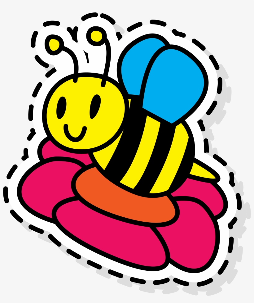 Apidae Clip Art Color Bee Sticker Transprent - Color Abeja, transparent png