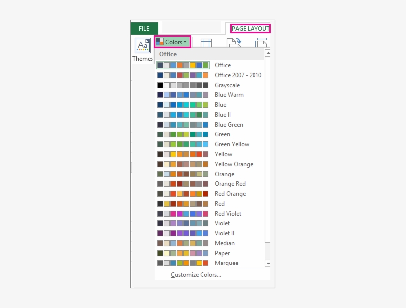 Theme Colors Gallery Open Via The Colors Button On - Theme Colors Gallery Powerpoint, transparent png