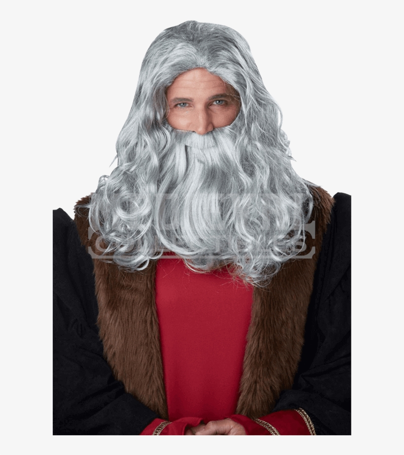 Renaissance Man Wig And Beard - Leonardo Da Vinci Men's Grey Wig And Beard, transparent png