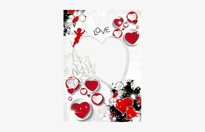 Love Shaped In Heart - Love Photo Frames Free Download Png, transparent png
