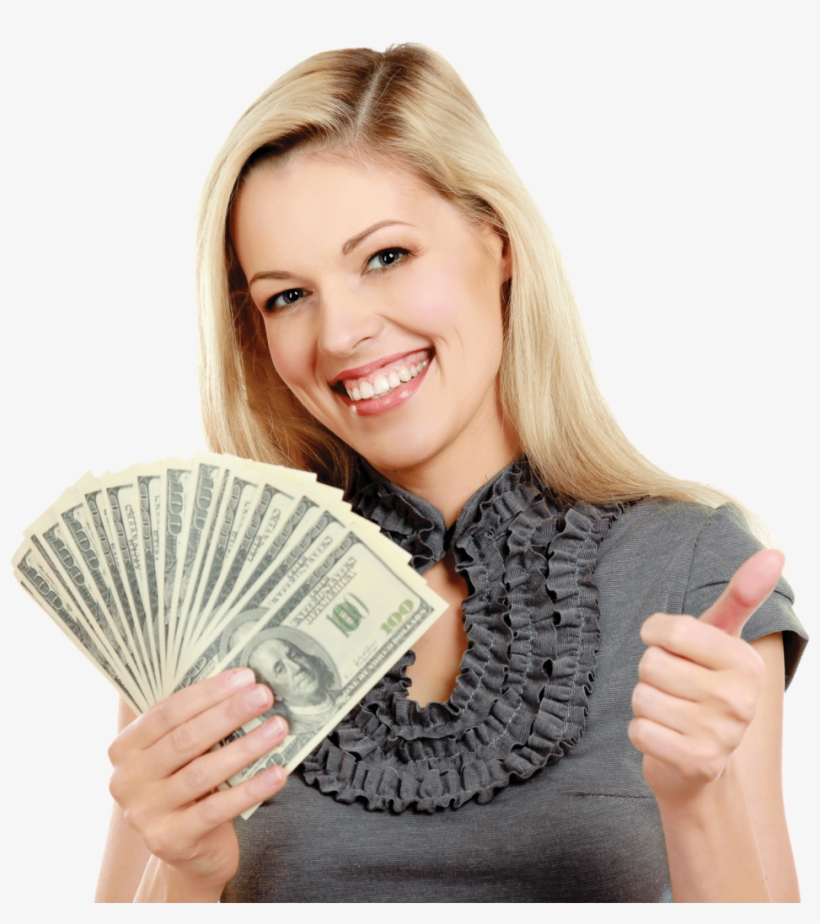 Girl Dollar - Girl With Money Png, transparent png