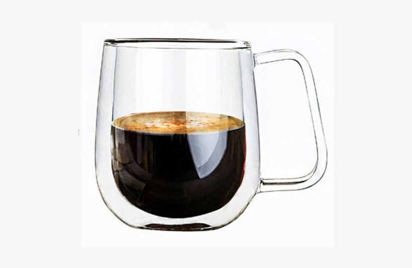 Heat Resistant Double Wall Layer Clear Glass Tea Coffee - Coffee Cup Glass Png, transparent png