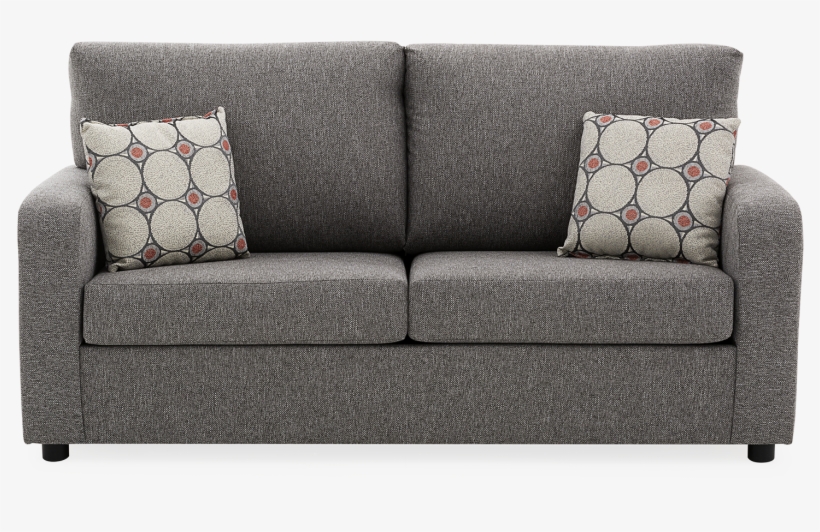 Image For Grey Upholstered Sofa-bed With Decorative - Couch, transparent png