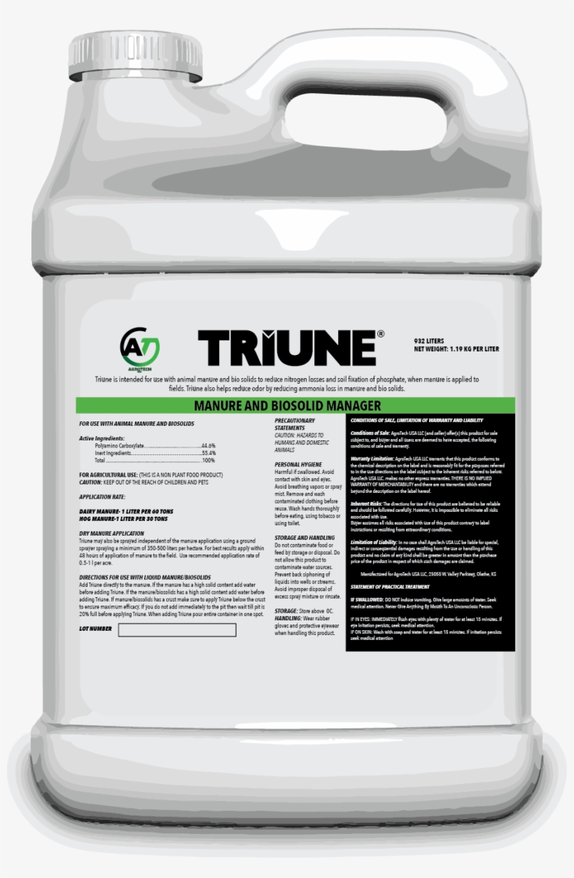 Triune Jug - Pronto Big N' Tuf Weed & Grass Killer, 41%, 2.5-gal., transparent png