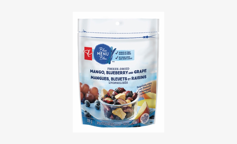 Pc Blue Menu Mango, Blueberry And Grape Crispy Freeze-dried - President's Choice, transparent png