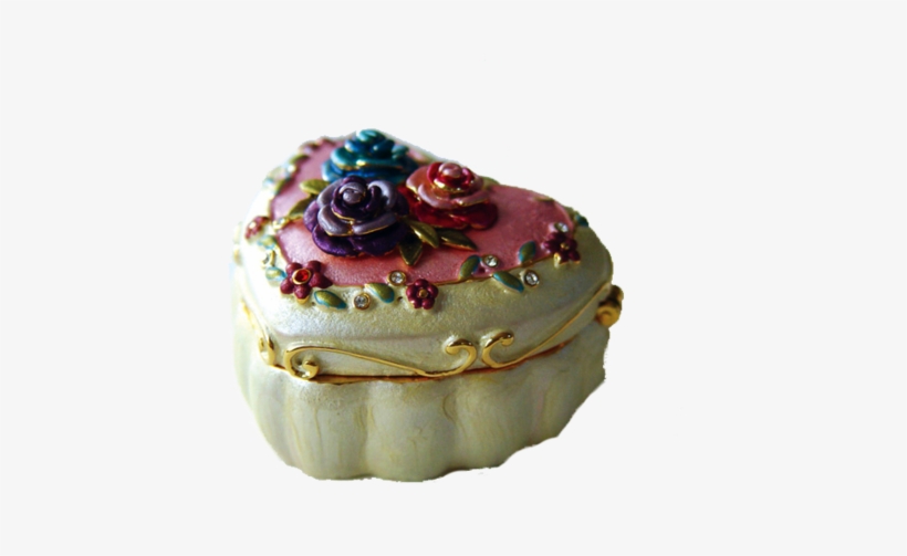 3d Flowered Heart Shaped Trinket Box - Bead, transparent png