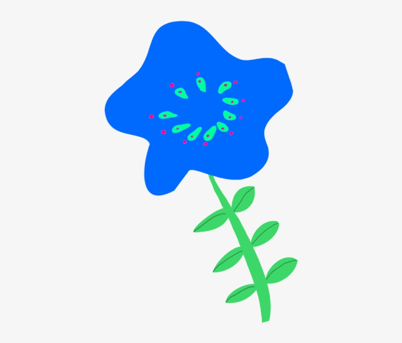 Blue Flower Drawing For Decoration - Drawing, transparent png