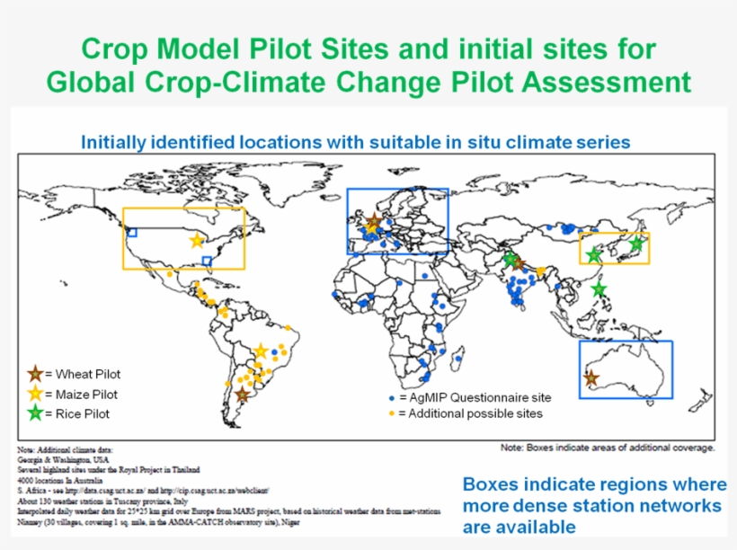 A Map Of Pilot Sites For Agricultural And Climate Modeling - Realities For Children, transparent png