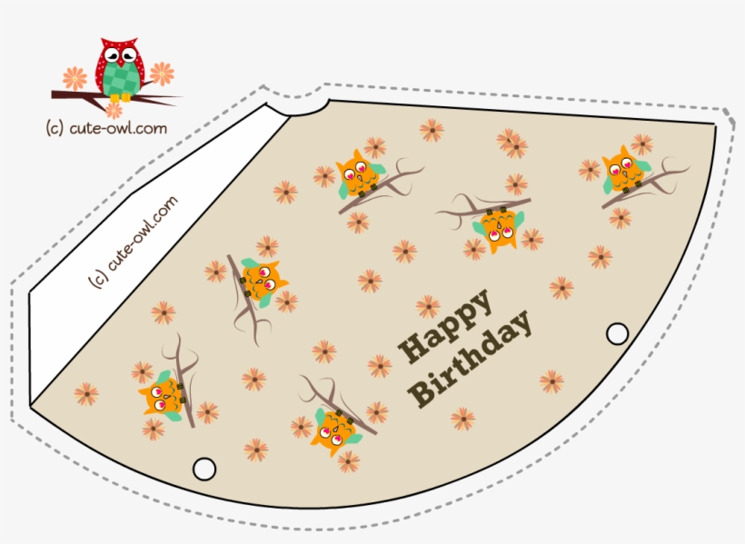 Birthday Party Hat Featuring Cute Orange Owl - World's Best Builder Happy Birthday Card, transparent png