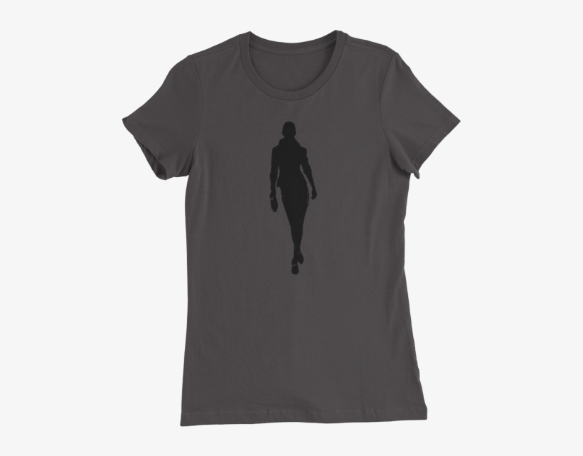 Women's Slim Fit T-shirt “girl With Clutch” - T-shirt, transparent png