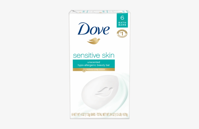 Dove Sensitive Skin Beauty Bar 4 Oz 6pk - Dove Beauty Bathing Cream, transparent png