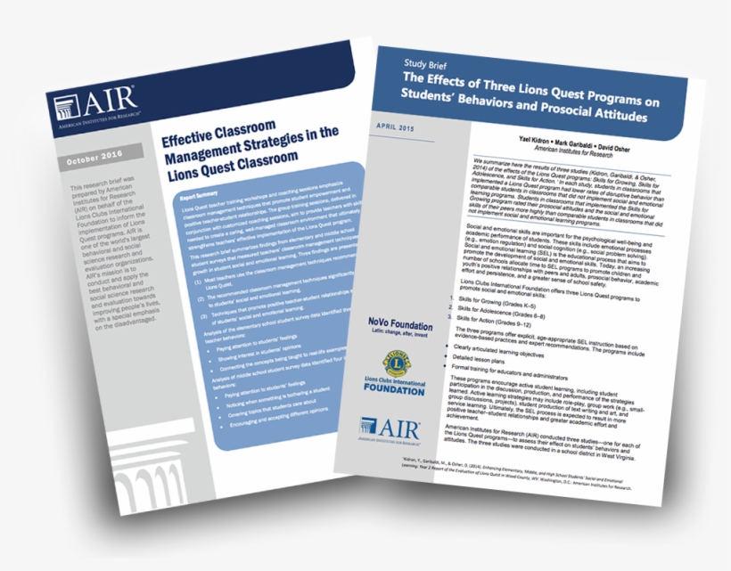 Lions Quest Research And Evidence Base - Brochure, transparent png