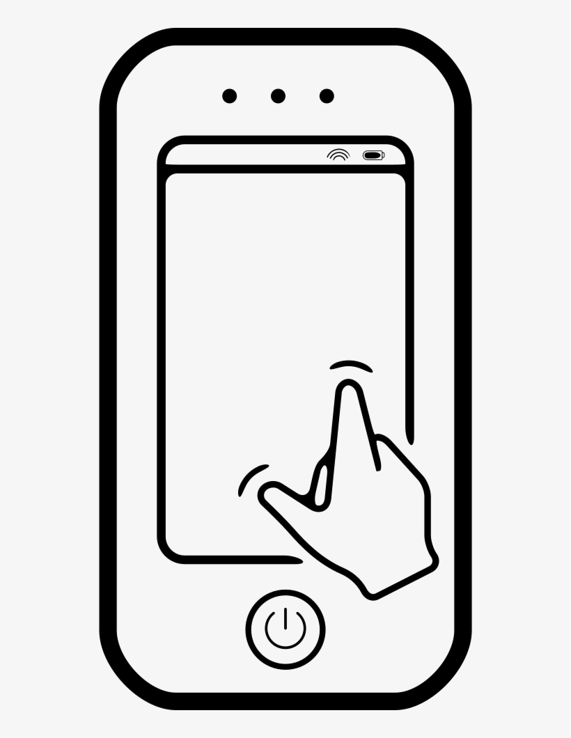 Hand On Mobile Phone Touching Screen Comments - Pantalla Tactil Para Dibujar, transparent png