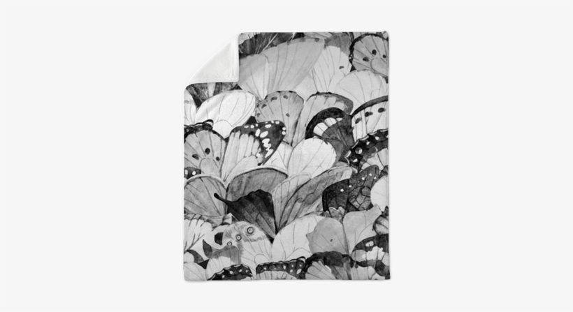 Watercolor Butterfly Vector Pattern Plush Blanket • - Watercolor Painting, transparent png