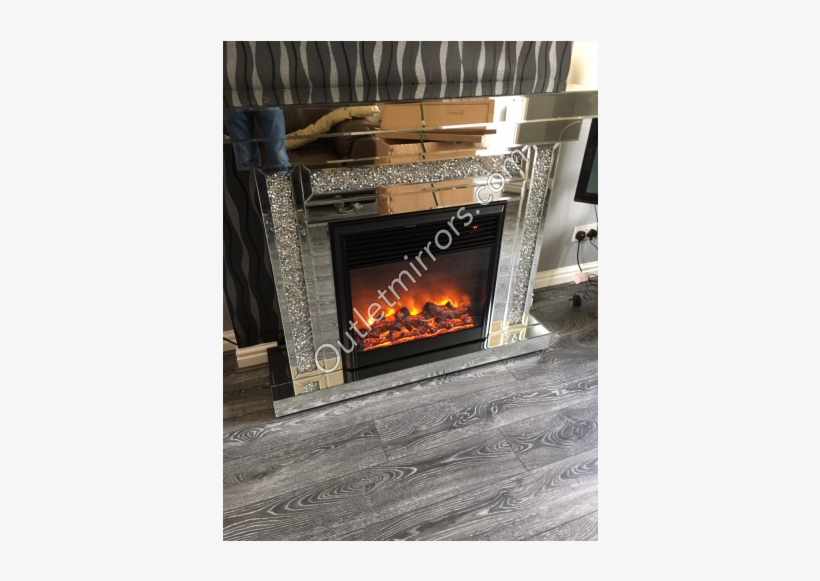 Crush Sparkle Smoked Mirrored Fire Surround With Electric - Hearth, transparent png