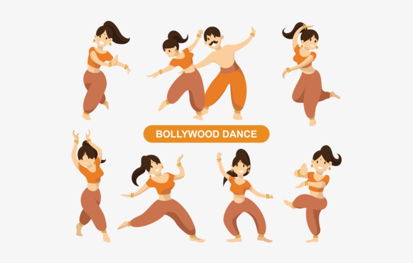Indian Bollywood Dancing Vector - Indian Wedding Dance Clipart, transparent png