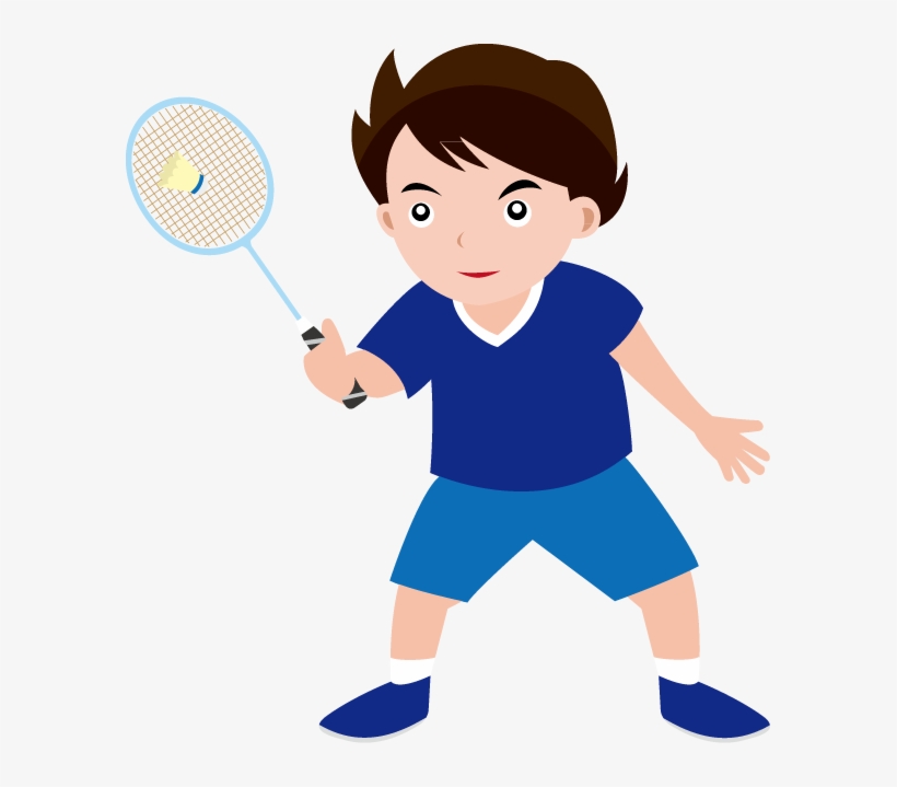 Badminton Clipart Badminton Player - Playing Badminton Clipart Boy, transparent png