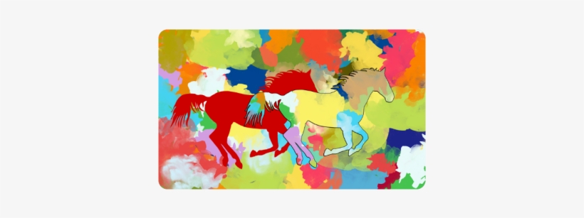 Horse Galloping Out Of Colorful Splash Doormat - Sommer-farbbunter Spritzen-entwurf Dekokissen, transparent png
