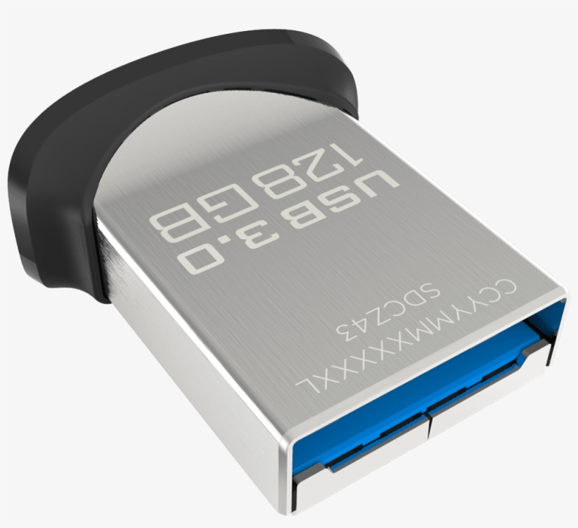 Sandisk Ultra Fit™ Usb - Sandisk Sdcz43-128g-g46 128gb, Ultra Fit, Usb 3.0 Flash, transparent png