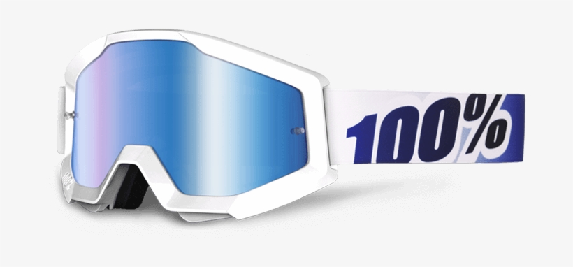 Strata Fa15 Ice Age Mirror Lens - 100% Strata Goggle White/blue, transparent png